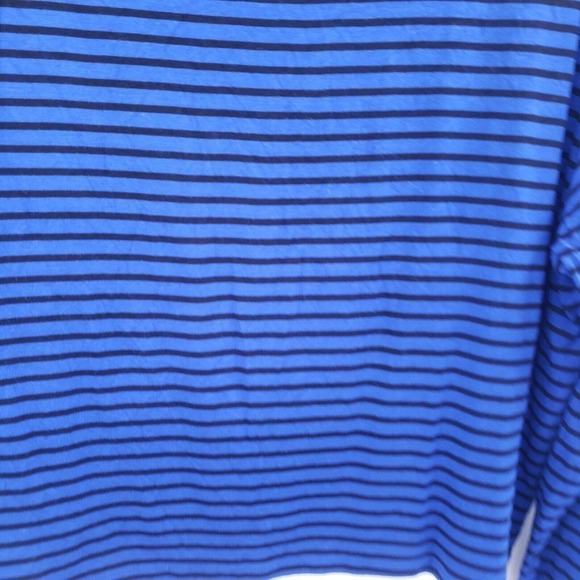 Vince Camuto Striped Cropped Knit Top Womens XL Blue Black Long Sleeve Shirt - Picture 2 of 10